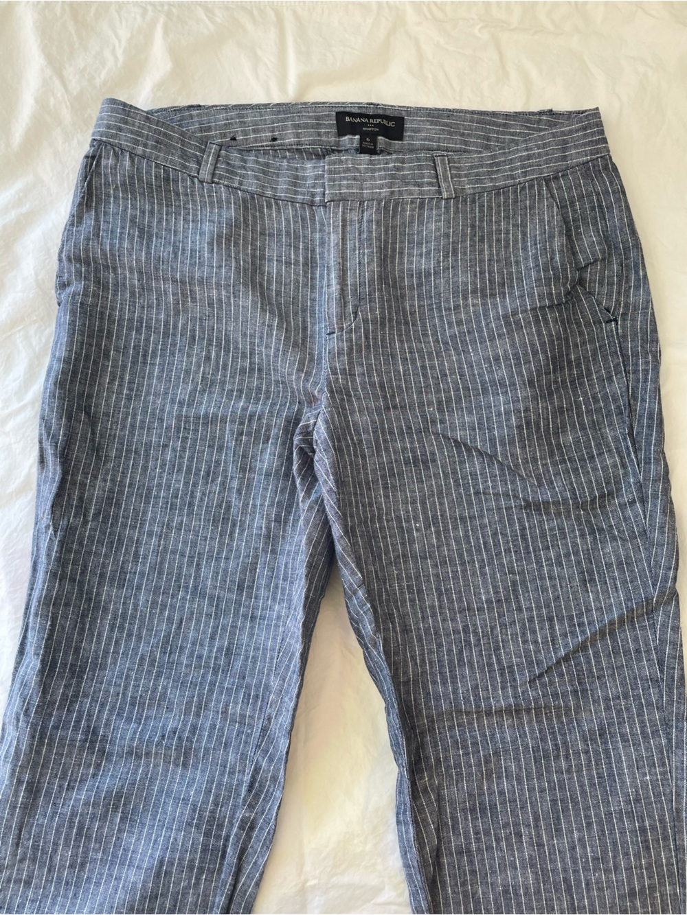 Banana Republic Blue Pinstripe Cropped Pants